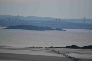 At the rock - Inchcolm and the Forth Bridges in the background